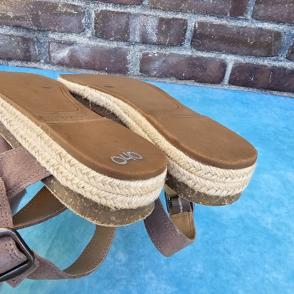 NWOT Lucky Brand Gadine Espadrillles Straps Sandals genuine leather brown Sz 8.5 - Picture 7 of 13